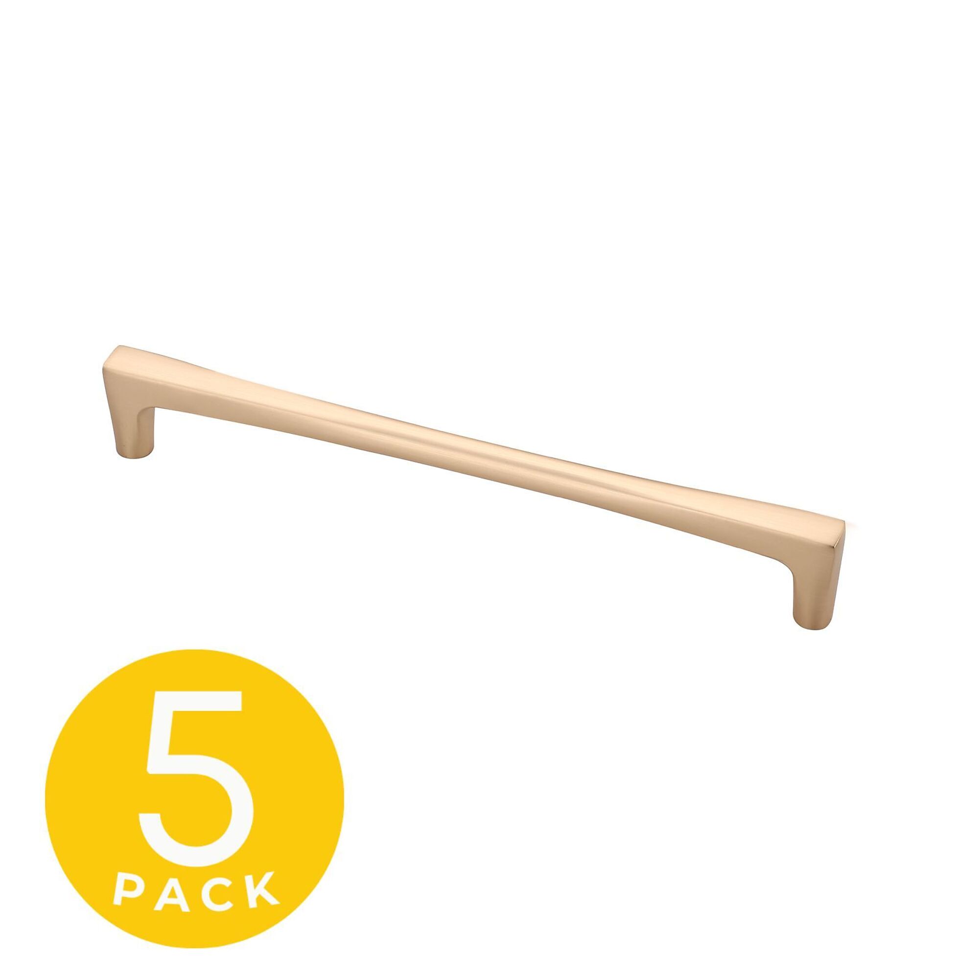 Sapphire Comet Series Modern Gold Cabinet Handle/Pull — 7.5in. Center-to-Center, 5 Pk, Model# SP-2075-192-BRA-5